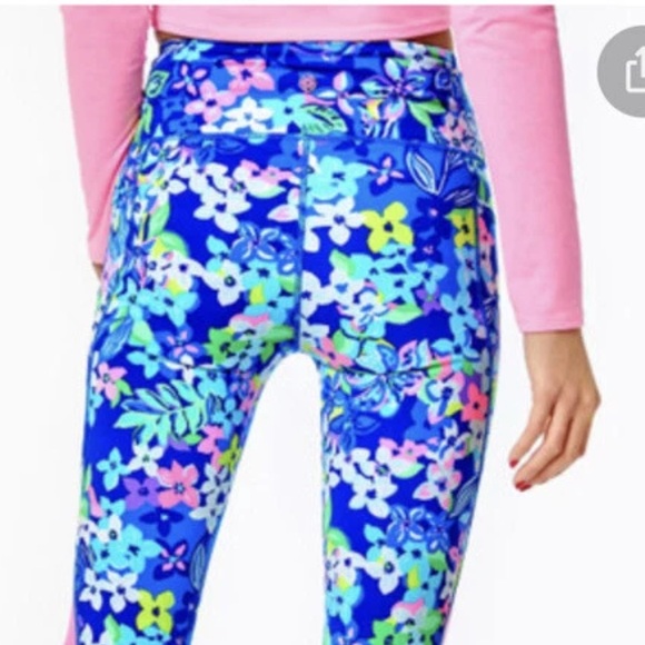 Lilly Pulitzer Borealis Blue Social Sunset Size XXL Women’s Weekender Leggings - Picture 7 of 8